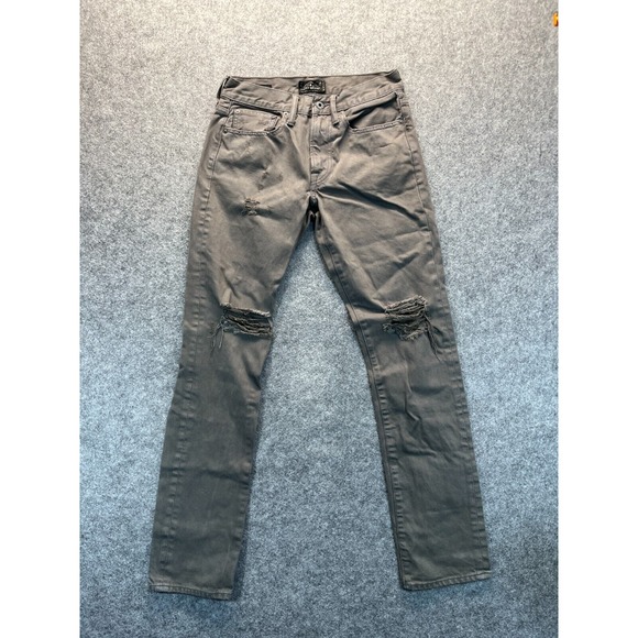Lucky Brand Other - Lucky‎ Brand Jeans Men's 28x32 121 Heritage Slim Gray Distressed Stretch Denim